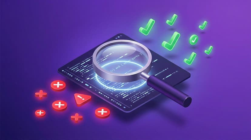 AI detector analyzing text with magnifying glass - free AI content detection tool